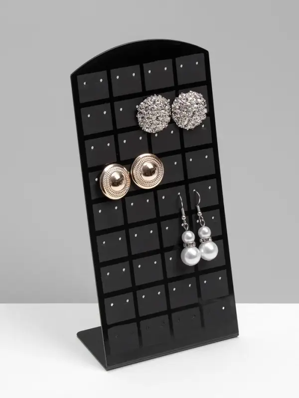 Подставка под серьги QF, 36 пар, 9&times;4.5&times;19 см, чёрная