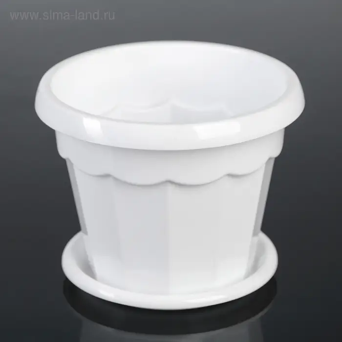 Горшок для цветов с поддоном «Доляна. Эрика», 700 мл, пластиковый, белый Горшок для цветов с поддоном «Доляна. Эрика», 700 мл, пластиковый, белый