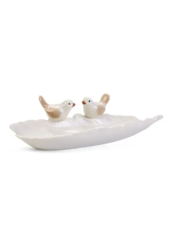 Декоративная подставка для мелочей TAKE IT EASY &laquo;Пташки&raquo;, 21&times;8&times;5 см, белая