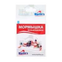 Мормышка вольфрам Marlin's Гвоздекубик, 2 мм, 0.4 г, красный, фосфор + бензин, 10 шт