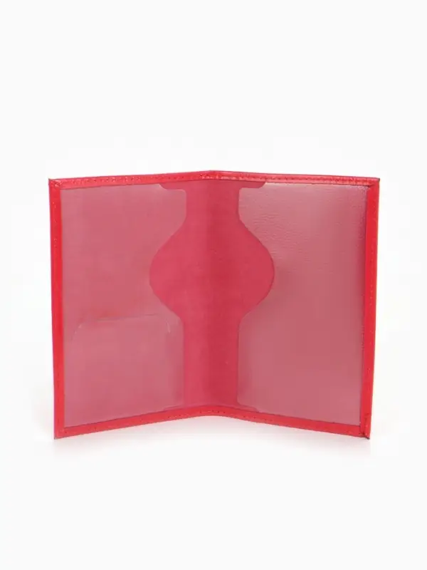 Обложка для паспорта, натуральная кожа, тиснение, розовая