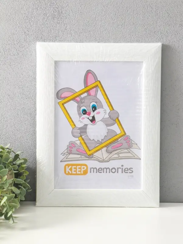 Фоторамка для фото 21х30 см (с ножкой) "Luxe Elegance" пластик, белый, (пластик экран)