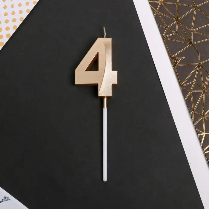 Свеча для торта, цифра &laquo;4&raquo;, 11.5&times;2.3 см