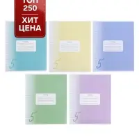 Тетрадь 12 листов линейку Calligrata &laquo;Пятёрка&raquo;, обложка мелованный картон, МИКС