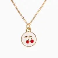 Набор детский &laquo;Выбражулька. Вишня&raquo;, 3 предмета: кулон, кольцо, серьги, белый, красный в золоте