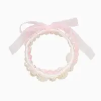 Браслеты детские &laquo;Выбражулька. Бант, жемчуг&raquo;, d=4 см, набор 3 шт. белые, розовый