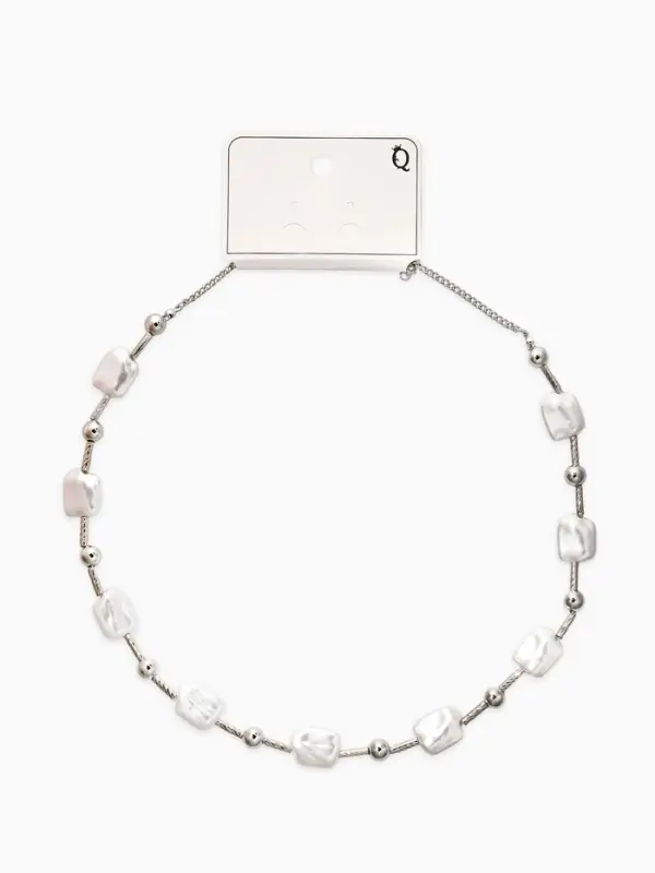 Бусы &laquo;Жемчуг. Майорика прямоугольник&raquo;, L=55 см, белые в серебре