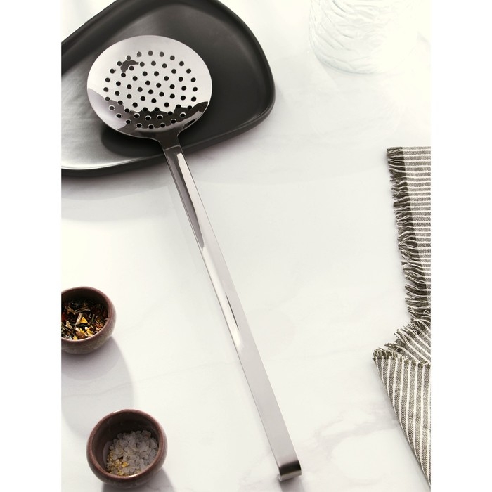 Шумовка из нержавеющей стали Доляна Everyday, 49×12, толщина 3 мм, цвет серебряный Шумовка из нержавеющей стали Доляна Everyday, 49×12, толщина 3 мм, цвет серебряный