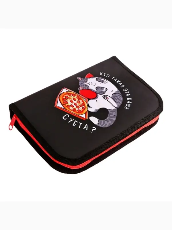 Пенал школьный, 1 секция, 14&times;21&times;4 см &laquo;Кот суета&raquo;