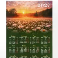 Календарь 2027, настенный, А3 &laquo;Ромашковое поле&raquo;