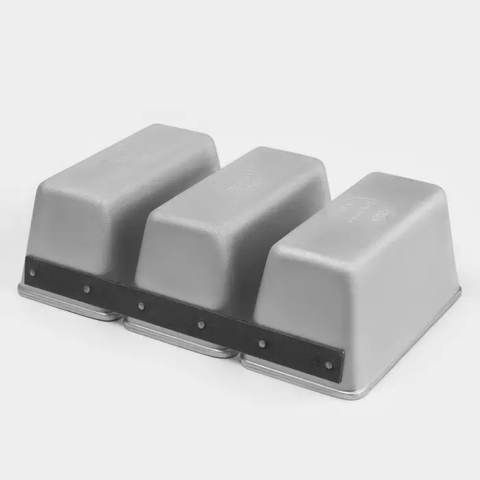 Форма для хлеба, 2.5&times;21&times;10 см, прямоугольная, 3-х секционная, литой алюминий