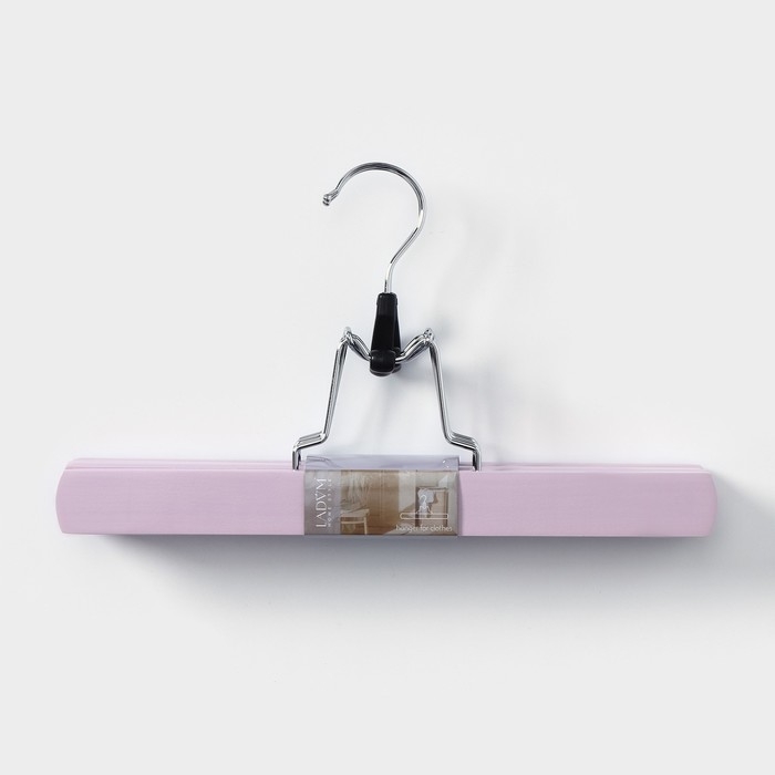 Вешалки для брюк и юбок LaDо́m Brillant, 30×17×2,4 см, 2 шт, деревянные, цвет розовый Вешалки для брюк и юбок LaDо́m Brillant, 30×17×2,4 см, 2 шт, деревянные, цвет розовый