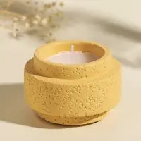 Свеча в вулканическом подсвечнике "Цилиндры" жёлтая 8,1х8,1х5,4 см