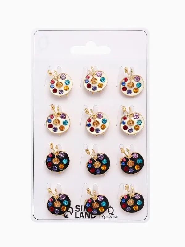 Брошь &laquo;Палитра с кисточками&raquo;, размер МИКС, МИКС в золоте