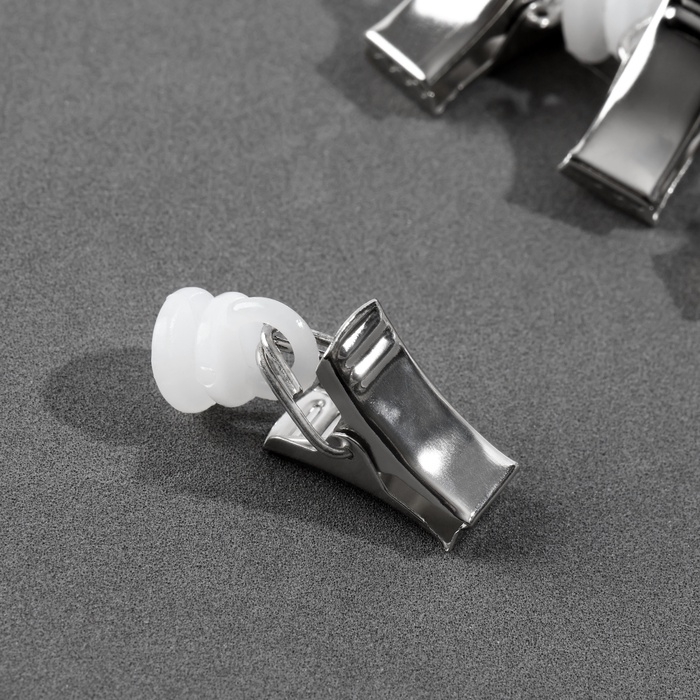 Зажим для штор для потолочного карниза, d 10 × 30 мм, металл, набор 20 шт Зажим для штор для потолочного карниза, d 10 × 30 мм, металл, набор 20 шт