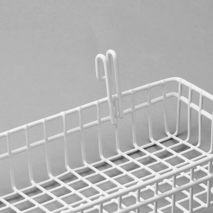 Корзина на сетку, 40,5×14×5,6 см, цвет белый Корзина на сетку, 40,5×14×5,6 см, цвет белый