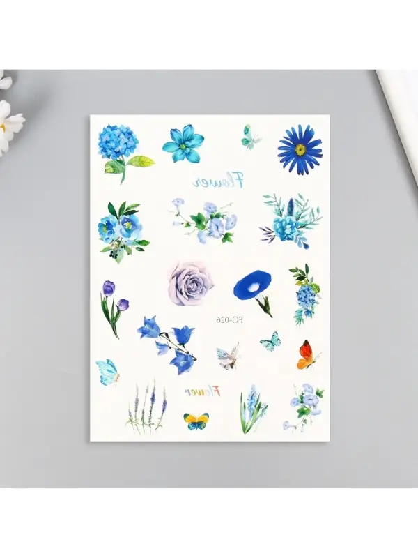 Переводные тату на тело цветные «Цветочные бутоны», 24×14.5 см, МИКС