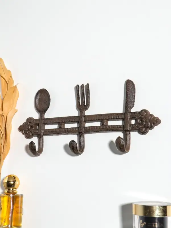 Крючки настенные &laquo;Столовые приборы&raquo;, ключница декоративная, чугун, 28.5&times;12.5&times;3.8 см