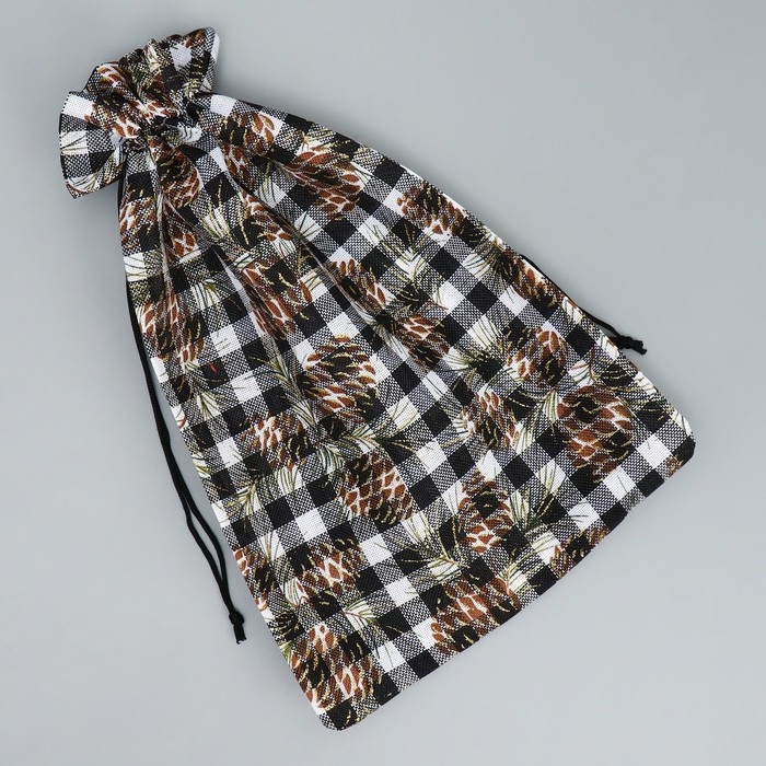 Мешочек подарочный холща «Клетка», 20 х 30 см +/- 1.5 см, Новый год Мешочек подарочный холща «Клетка», 20 х 30 см +/- 1.5 см, Новый год