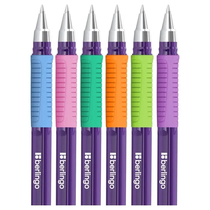 Ручка шариковая Berlingo. Aviator Envy, синий стержень, узел 0.7 мм, резиновый упор, МИКС