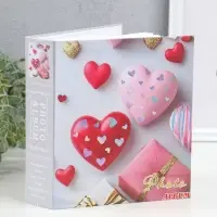 Фотоальбом на 100 фото 13х18 см "Сердца в сердцах" в коробке 5х18х20,5 см