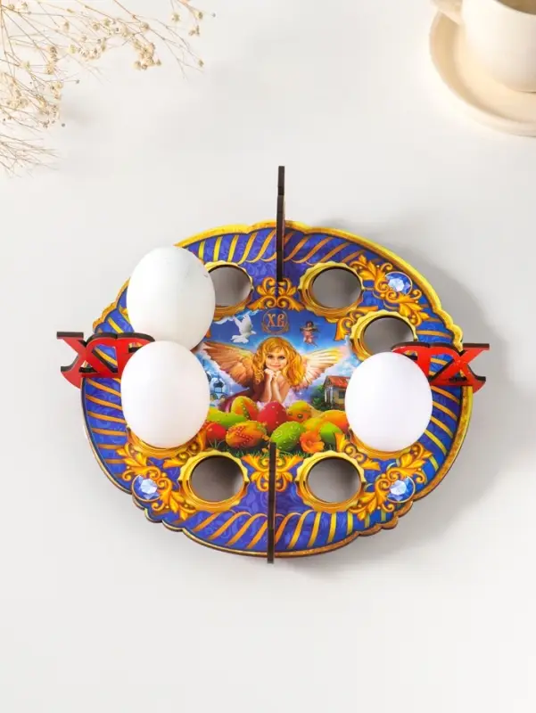 Подставка пасхальная на 8 яиц "Ангел".                                                   Диаметр под