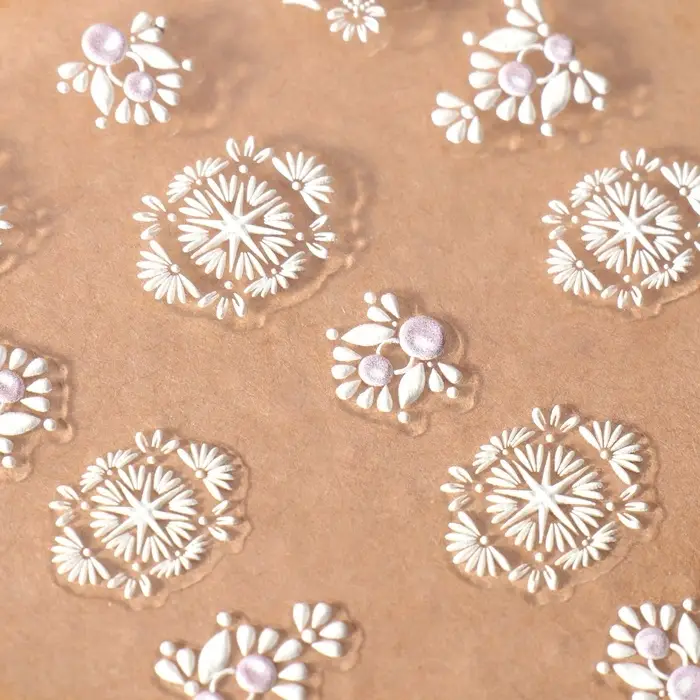 Наклейки для ногтей «3D узоры», объёмные, белые Наклейки для ногтей «3D узоры», объёмные, белые