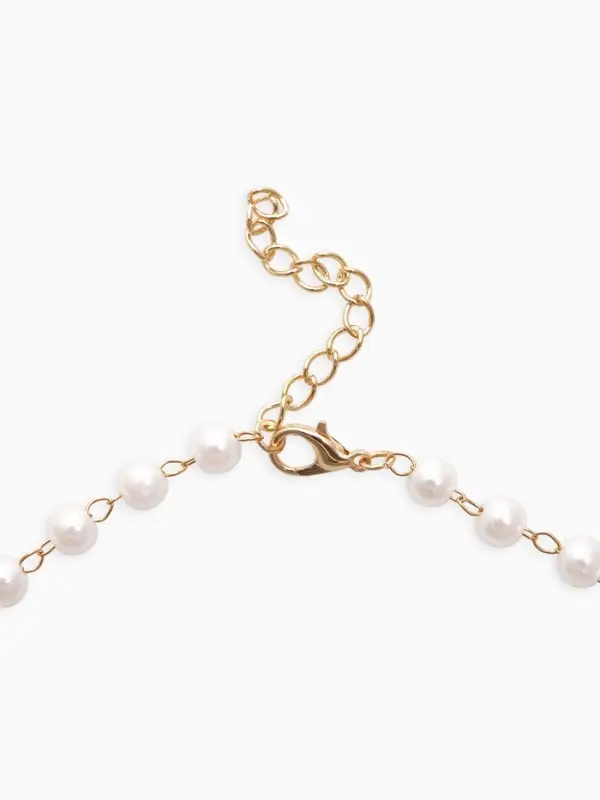 Колье на жемчужной дорожке &laquo;Вишенка&raquo;, цветная в золоте, 40 см