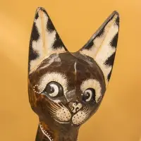 Сувенир «Кошка», 60×14×6 см, дерево, коричневый, МИКС