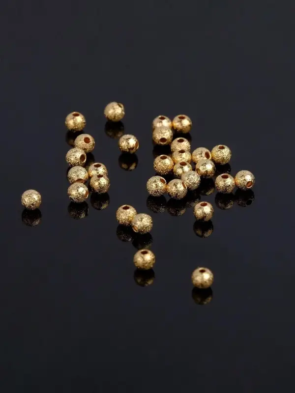 Кримп - зажимная бусина СМ-434, набор 30 шт. 3 мм, цвет золото