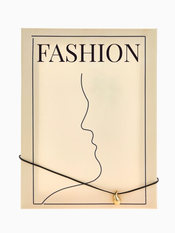 Чокер «Капля» на шнурке, цвет золото