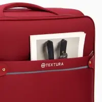 Чемодан на колёсах TEXTURA, кодовый замок, текстильный, с увеличением, 47&times;30&times;78 см, 28", красный