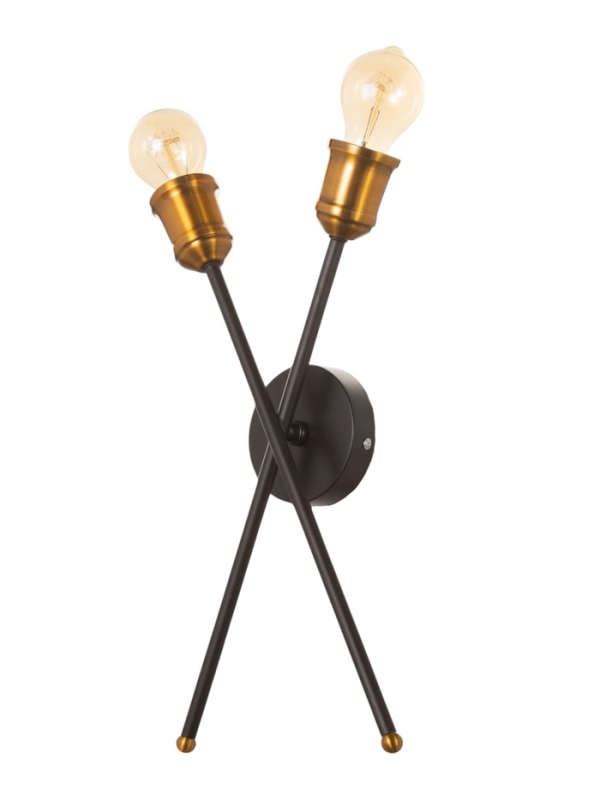 Бра Бра "Факел" 2х40Вт Е27 черный/бронза 7,5х18х41,5см