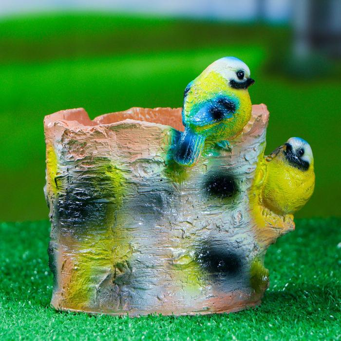 Фигурное кашпо Фигурное кашпо "Синички на березе" 14х16х15см