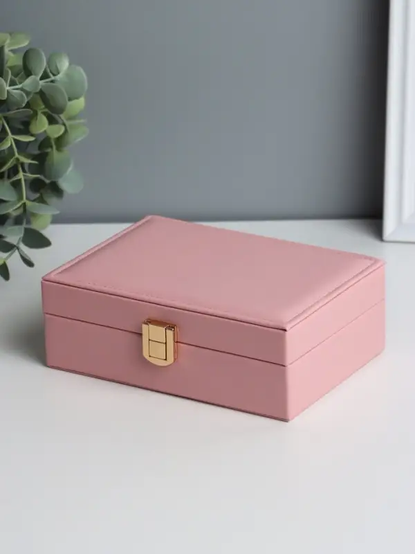 Шкатулка для украшений &laquo;Матовая гладь. Прямоугольная&raquo;, кожзам, розовая, 16&times;11.5&times;5.5 см