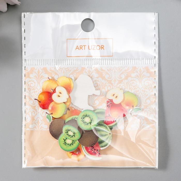 Декор для творчества дерево "Фрукты" набор 10 шт 2х2,2 см