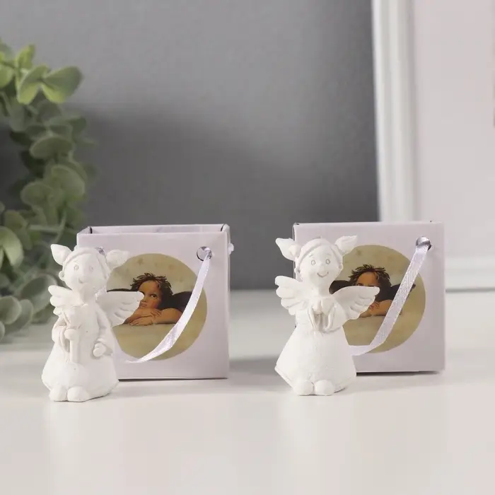 Фигурка полистоун &laquo;Девочка ангел с двумя хвостиками&raquo;, белый, 3.5&times;3&times;5.5 см, МИКС