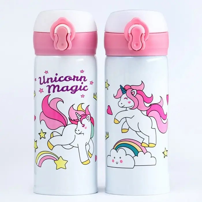 Термос, 300 мл, Compact Термос, 300 мл, Compact "Милые единорожки", сохраняет тепло 10 ч, 6.5х17 см, микс