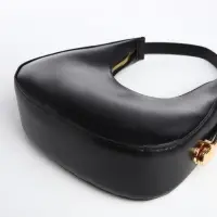 Сумка женская багет на молнии, 20.5&times;7&times;10.5 см, чёрная