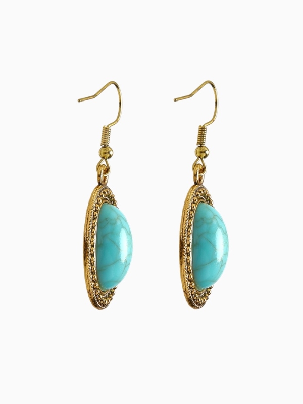 Серьги «Бирюзовый мир» круг, цвет голубой в чернённом серебре Серьги «Бирюзовый мир» круг, цвет голубой в чернённом серебре