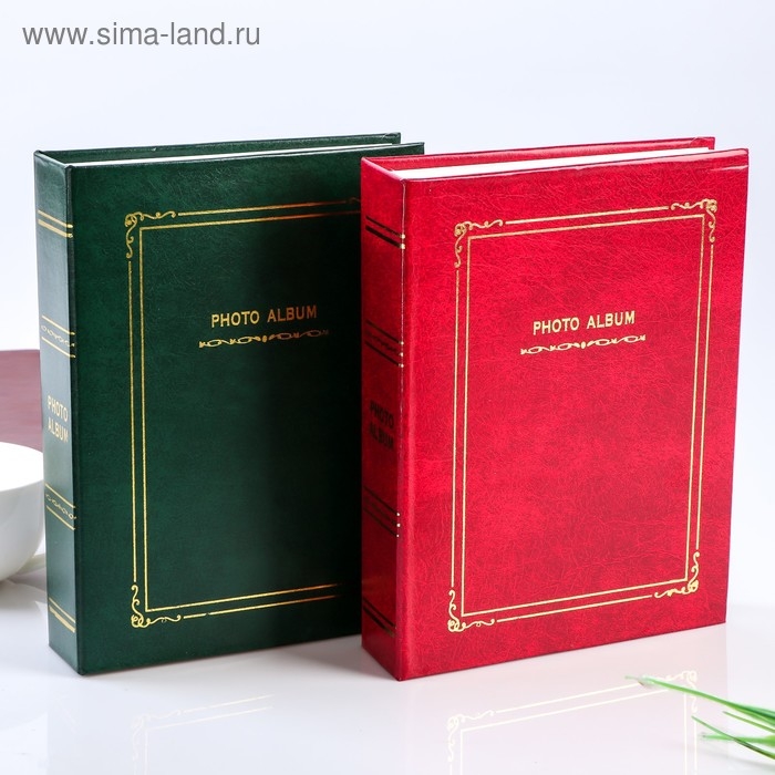 Фотоальбом на 200 фото 10х15 см Фотоальбом на 200 фото 10х15 см "Классика" золотые линии МИКС 23,5х18,5х5,5 см