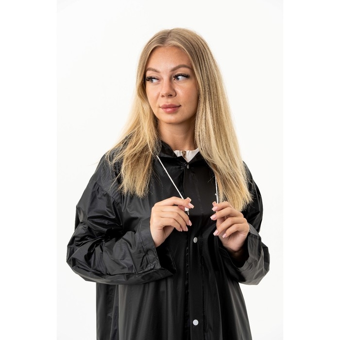 Дождевик взрослый плащ «На крыльях счастья», размер универсальный, размер 42-48, 60 х 110 см, цвет чёрный Дождевик взрослый плащ «На крыльях счастья», размер универсальный, размер 42-48, 60 х 110 см, цвет чёрный