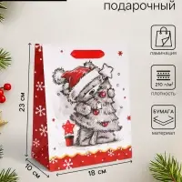 Пакет подарочный новогодний ламинированный &laquo;Обнимашки&raquo;,18&times;23&times;10 см