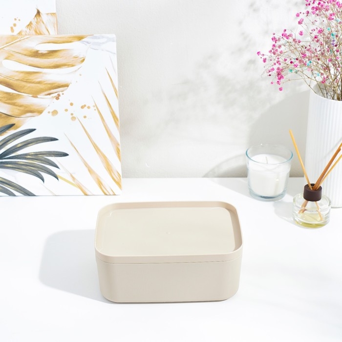 Короб для хранения с крышкой «Инфинити», 20×14×8 см, 1,7 л, цвет латте Короб для хранения с крышкой «Инфинити», 20×14×8 см, 1,7 л, цвет латте