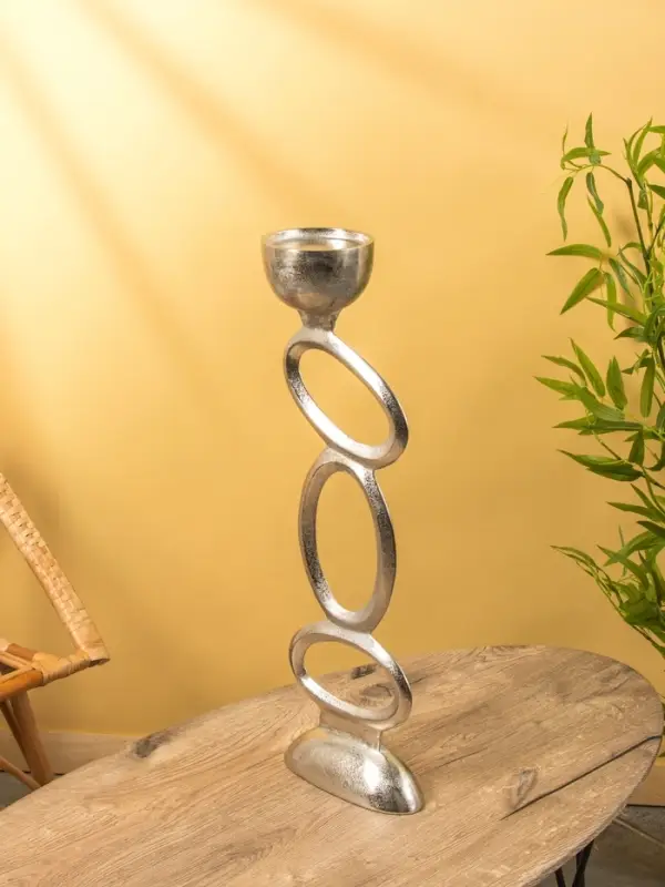 Подсвечник "Кольца" алюминий 21х12,5х65 см
