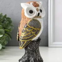 Фигурка полистоун &laquo;Мудрая сова Мадлен&raquo;, белая с золотом, 15&times;7.5&times;8 см