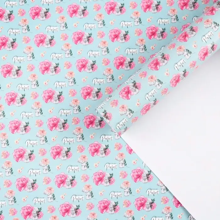 Бумага упаковочная глянцевая «Пионы и розы», 70х100 см