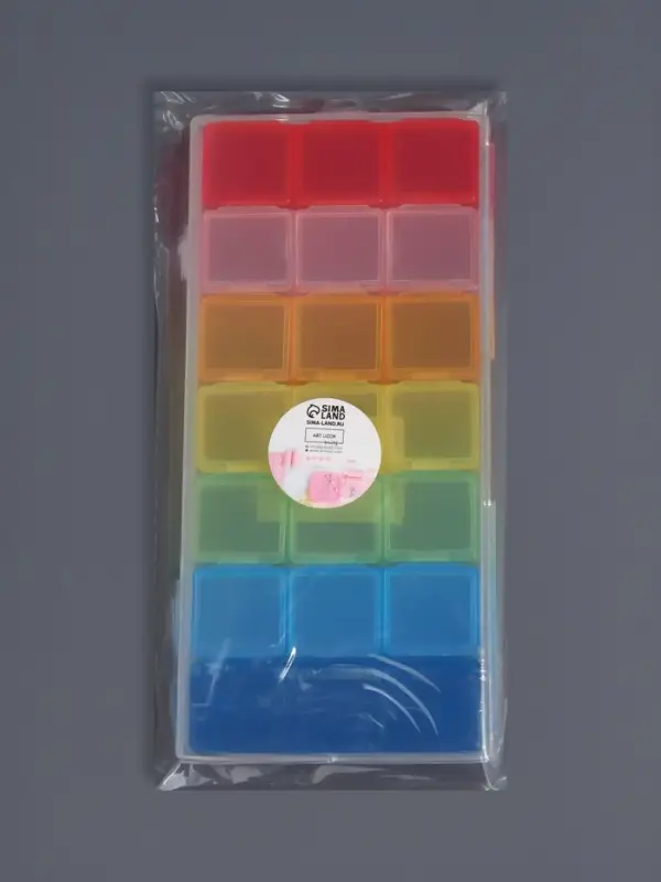 Органайзер для хранения мелочей, 21 ячейка, 19&times;8&times;2 см, МИКС