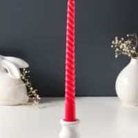 Свеча витая 25 см, 57 г, 5 ч, красный