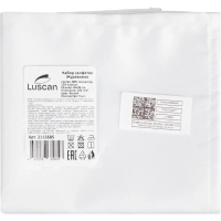 Салфетка Luscan 35х35см (88%ПЭ, 12%хлопок) рис.2, белый, 5 шт/уп